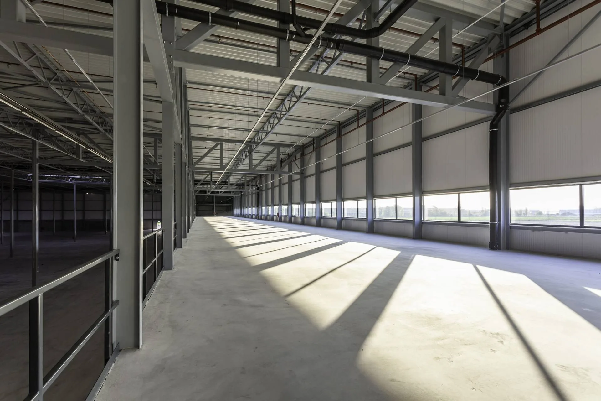 Mezzanine floor inside a warehouse